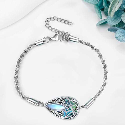 Dragonfly Filigree Bracelet Sterling Silver Teardrop Abalone Shell Bracelet Dragonfly Filigree Jewelry Gifts for Women4