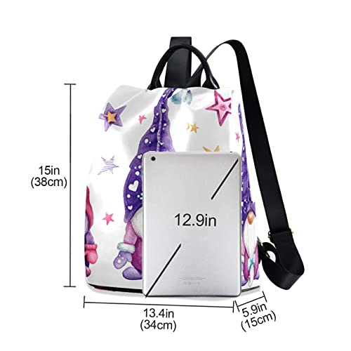 OTVEE Magic Gnomes Backpacks Purse for Women Girls Ladies Anti Theft Fashion Medium Size Mini Shoulder Bag with Keychain4