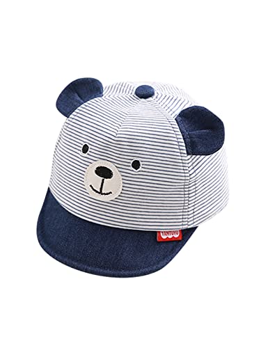 Baby Baseball Cap Infant Sun Hat Infant Baseball Cap Cute Baby Boy Girl Infant Hat Summer Newborn Hat With Ear 2A Navy Bear #TOP19