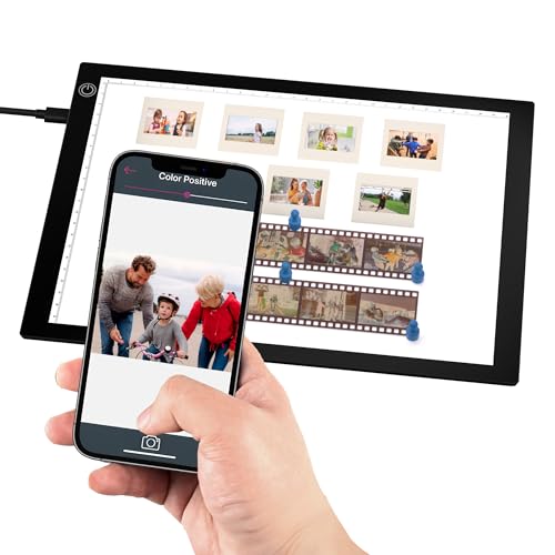 Scanner de diapositives ultra fin 30,5 x 22,7 cm Panneau lumineux LED négatif et diapositives de film pour numérisation Portable - Convertit des diapositives de 35 mm en images numériques JPG pour