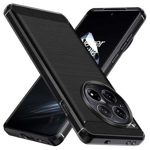 ivoler Funda para Oneplus 12 5G, [Protección Militar] Carcasa Protectora Antigolpes, Fina Suave TPU Silicona Caso Delgada Anti-Choques Antihuellas Bumper Case, Negro
