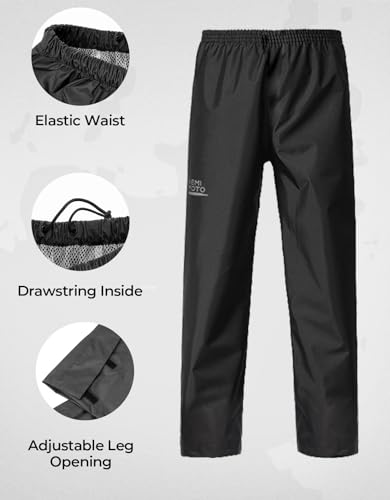 Kemimoto F1115-01103-BKL Rain Suit For Men, Motorcycle Rain Gear Waterproof Protective Rain Coat thumb #2