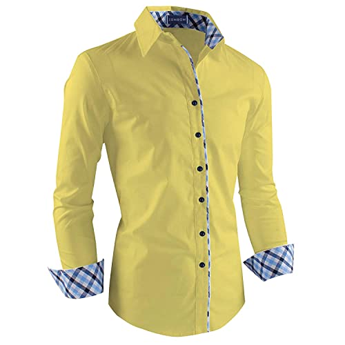 Image of Zombom Combo of Men's Solid Regular Fit Cotton Blend Full Sleeve Casual Shirts (Pack of 2)