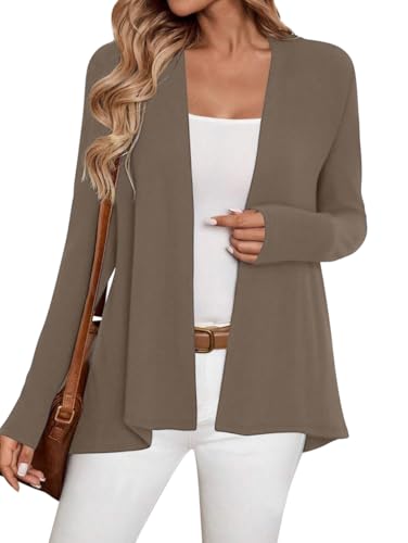 Image of Sweet Hearts Long Sleeve Black Cardigan for Women- Lightweight Open Front Knit Sweaters Women's Kimonos Fall Duster