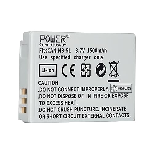 「Power-connoisseur」 Canon対応 NB-5L交換バッテリー 3.7V 1500mAh カメラ互換 S100/S110/SX200IS/ SX210IS/ SX230 HS/IXY DIGITAL 95IS/800IS/810IS/820IS 830IS/900IS/910IS/920IS/1000/2000IS/3000IS バッテリーカメラ対応 「Power-connoisseur」 Canon対応 NB-5L交換バッテリー 3.7V 1500mAh カメラ互換 S100/S110/SX200IS/ SX210IS/ SX230 HS/IXY DIGITAL 95IS/800IS/810IS/820IS 830IS/900IS/910IS/920IS/1000/2000IS/3000IS バッテリーカメラ対応