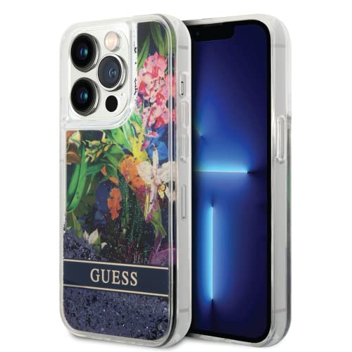 Guess GUHCP14LLFLSB Coque Rigide pour iPhone 14 Pro 6,1" Ble