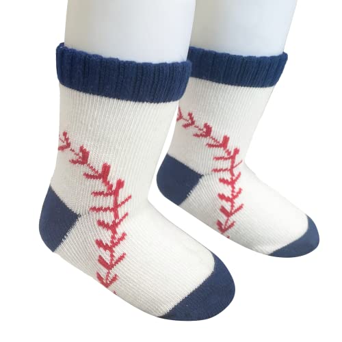 Baby Socks 2 Pairs Baseball Socks for Boys and Girls First Birthday Outfit Infants 6-12 Months3