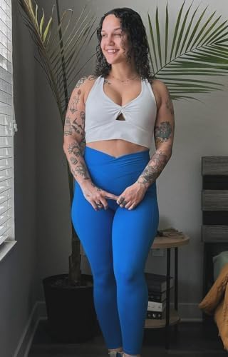 Aoxjox Women's Workout Sports Bras Twist Front Fitness Training Gym Bra Yoga Crop Lola Tank - Image 2