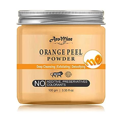 Glamorous Hub Aromine Natural & Organic Orange Peel Powder For Brightening & Glwoing Skin, Face Pack, 100Gm Cover