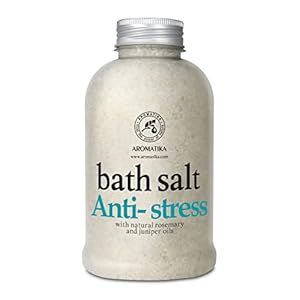 De-Stress Bath Salt 21.16 Oz w/Natural Rosemary & Juniper Oils – Natural Bath Sea Salts 600g – Best for Good Sleep – Relaxing – Calming – Body Care – Beauty – Aromatherapy