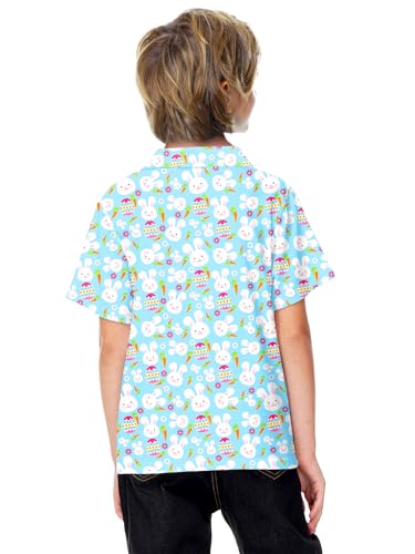 Image of AOBUTE Kids 4th of July Polo American Flag Short Sleeve Button Down Shirts Tops 3-14 Years