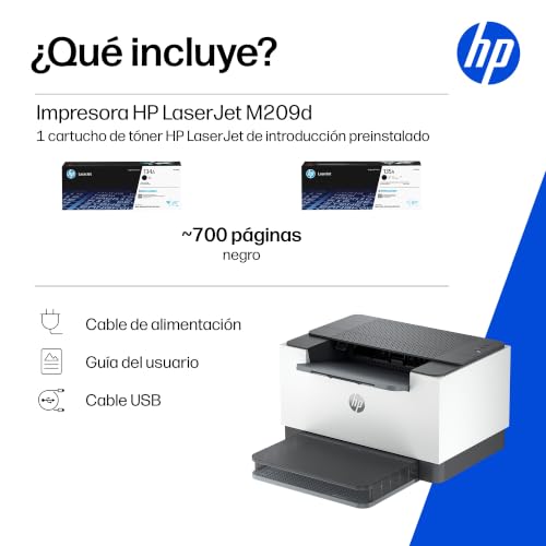 Miniatura 9 de Hp Laserjet M209d, Impresora Láser Monocromo A4, Impresión A Doble Cara Automática, 29 Ppm, Usb 2.0 De Alta Velocidad, Procesador 500 Mhz, Memoria 64 Mb, Panel Con Botones Led, Blanca Y Gris