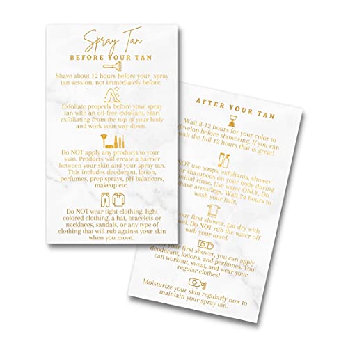 Tarjetas de bronceado con spray para prolongar el color con guía pre y post