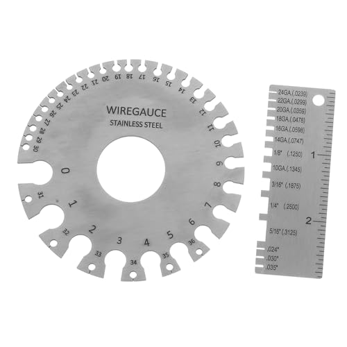 Veemoon set de 2 calibradores de soldadura de acero inoxidable para medición precisa de grosor de alambre para uso en casa y automóvil miniatura 1