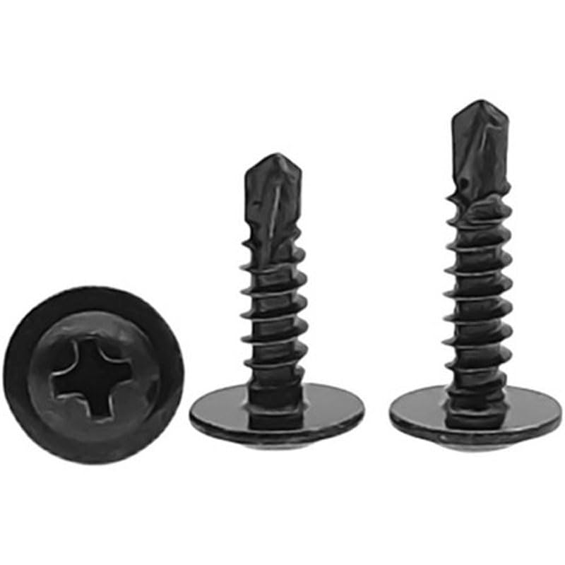 Generic M4.2 M4.8 Phillips Screw Truss Head Self Drilling Dovetail Bolts Drill Tail Self-Tapping Screws Black - (Thread Diameter: M4.2x45mm(15pcs))