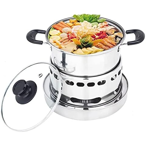 Camping Stove, Adjustable Fire Alcohol Stove Without Gas And Electricity, Stainless Spirit Stove for Hot Pot, Picnic, 20cm Cover