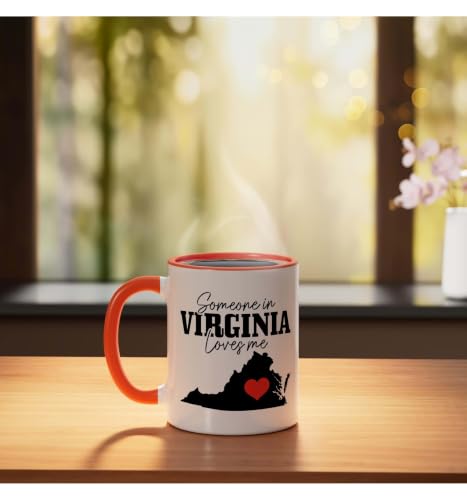 Taza de cerámica naranja/blanca 11oz miniatura 3