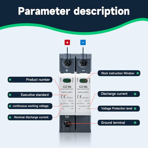 Parasurtenseur solaire PV 2P 1000V idéal pour coffret de protection DC