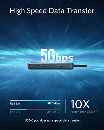 image for Anker USB C Hub Adapter, PowerExpand+ 7-in-1 USB C Hub, with 4K USB C 