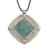 Jeniiahua Brown Leather Chockers Necklaces for Women Long Cord Leather Pendant Bohemian Neckalce Vintage Square Boho Pendant Necklace