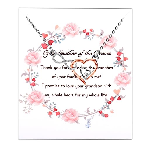 UJIMS Grandmother of The Groom Gifts from Bride Wedding Heart Necklace Grandmother Wedding Gift from Daughter In Law