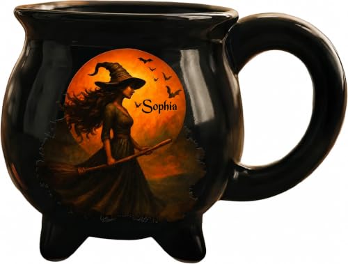 Personalisierte Halloween Tasse Hexenkessel Keramik