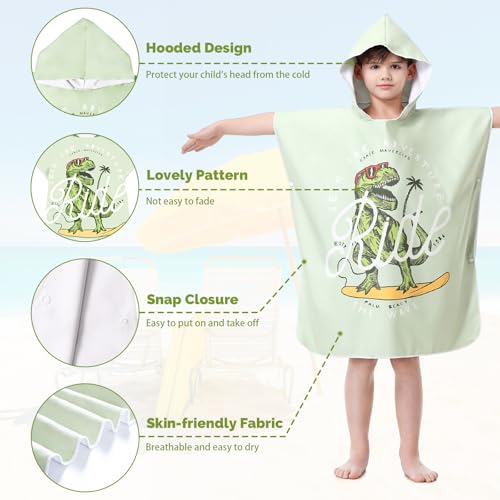 MOKANI Badeponcho Kinder mit Kapuze, Mikrofaser Handtuch Poncho füR MäDchen, Jungen, Weich & SaugfäHig Strandtuch Badetuch Badehandtuch füR für Badezimmer, Schwimmbad, Reisen (Kinderhöhe: 100-140 cm)
