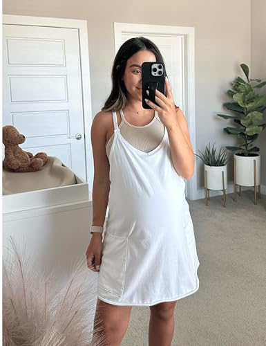 Image of Womens Sleeveless Athletic Hot Shot Mini Dress with Built-in Shorts