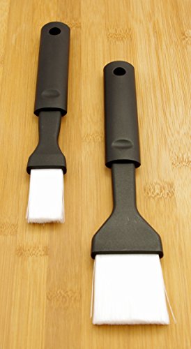 2er Set BBQ Pinsel/Grillpinsel/Küchenpinsel/Backpinsel aus Kunststoff, schmal und breit