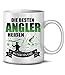 Produktbild Golebros Die beesten Angler heißen Wunschname Angeln Tasse Becher Angel Fischer Zubehör Angelzubehör Geschenke für Fischen Karpfen Norwegen Kaffeetasse Anglerzubehör mit Namen Fishing Männer Tassen