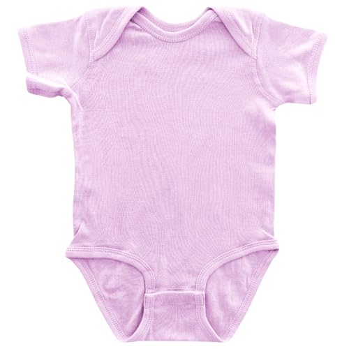 Apericots Newborn Unisex Baby Pure Cotton Soft Blank Plain Rib Infant Short Sleeve Onesie Bodysuit 1-Pack Sizes (0-18 Months)