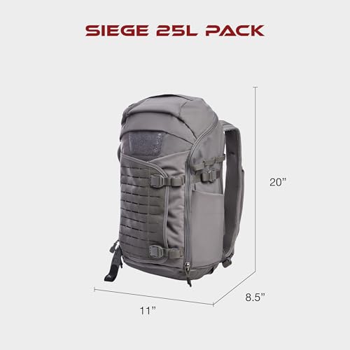 Image of Vertx Siege Backpack - Durable, Water-Resistant with Multiple Compartments for Hiking, Travel, and Everyday Use, Wolf Grey - One Size