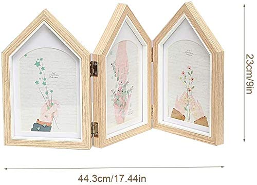 Photo Frame 3 Faltbildrahmen, 4x6 klappbare faltete dreifache Fotorahmen mit Glasabdeckung, Steht vertikal auf dem… – Bild 3
