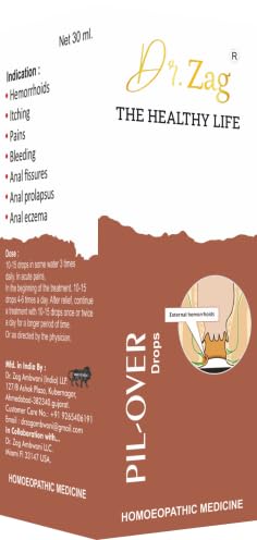 DR.ZAG's PIL-OVER DROPS The Healthy Life Madicine For Hemorrhoids, Itching around anus, Burning pain and bleeding piles - 30ml