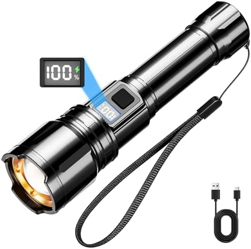 Rechargeable Flashlight 990000 Lumens, Powerful LED Brightest Fla...