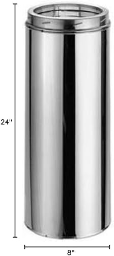 Tubo de chimenea galvanizado DuraTech de 8" x 24" - 8DT-24