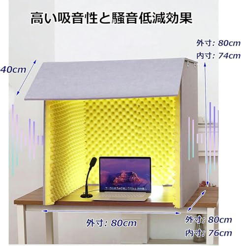 Réduction du bruit optimale grâce au cube de salle isolation de microphone et studio de table