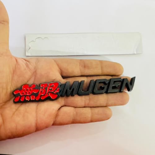 Image of Emblems for Car & Bike Metal Lo.go and Grill Me.tal Lo.go, Auto Accessories for Car Emblem 3D Badge Auto Racing Sport Sticker Grand Tourer Decal. (RED Black Mugen Metal Logo.)