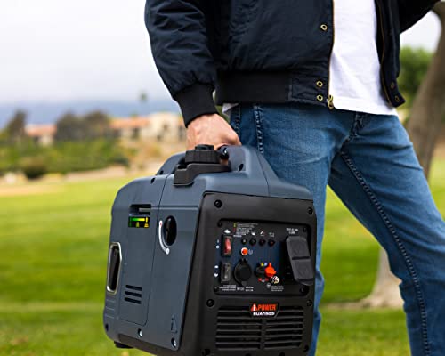 Image of A-iPower 1500 Watt Quiet Portable Inverter Generator Gas Powered, Small Ultra Lightweight Quiet Generator for Camping, Tailgating, Home Backup, Emergency, EPA & CARB Compliant, CO Sensor (SUA1500i)