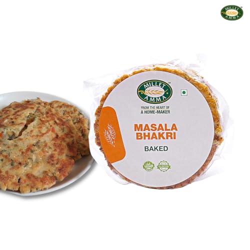 Image of Millet Amma Baked Masala Bhakhri - 360 Gms | (Pack of 2 - Each 180 Gms) | Ready to Eat | Best Choice for Snack Time, Parties & Events | Healthy Traditional Gujarati Snacks