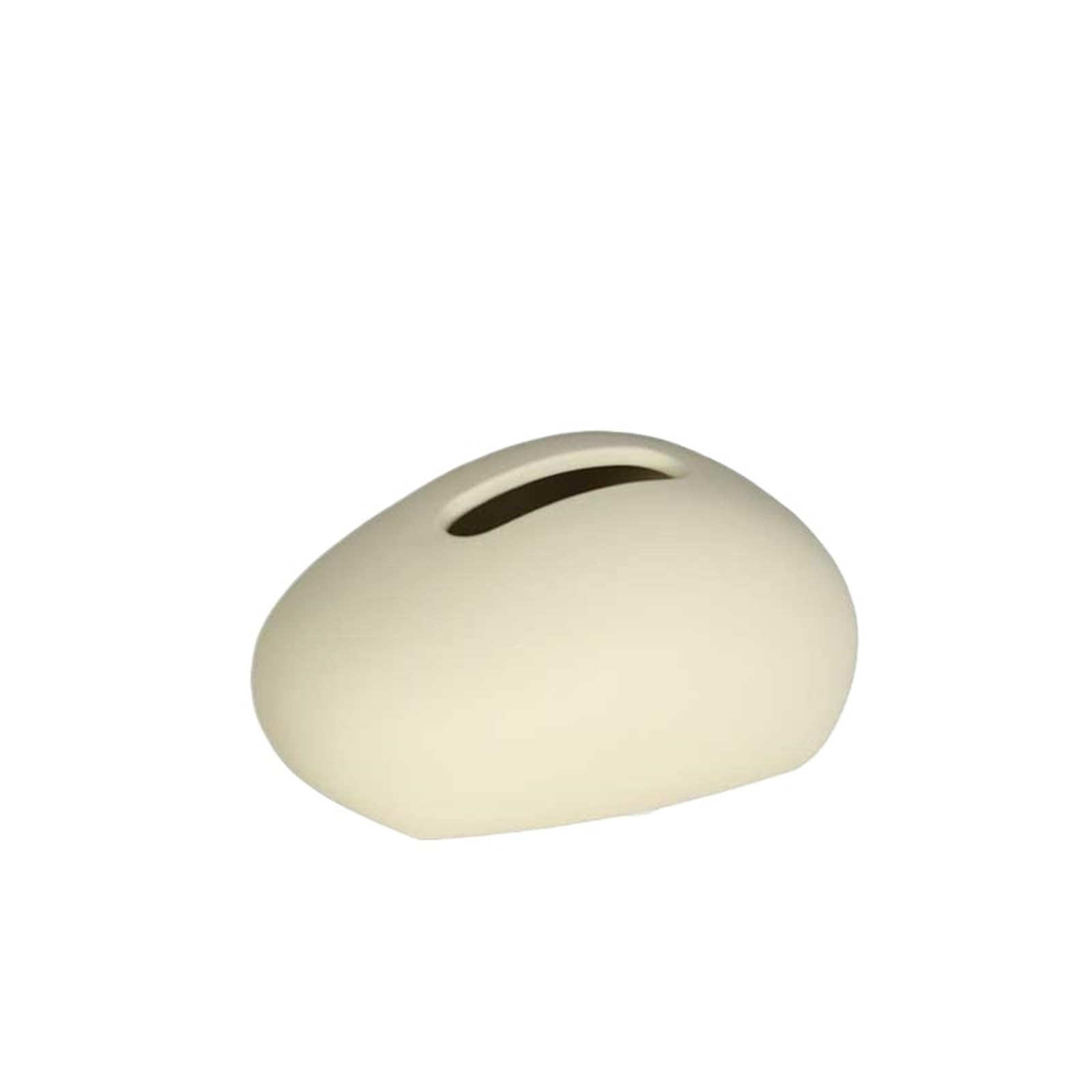 Modern Black And White Ceramic Tissue Box Living Room Coffee Table Ornament Napkin Creative Decoration(奶黄)