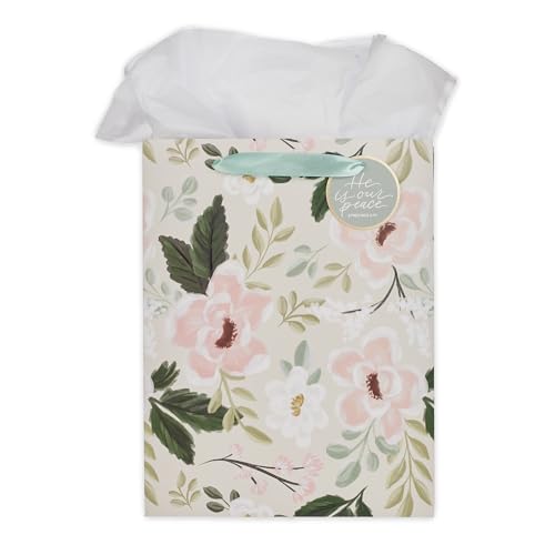 Christian Art Gifts Large Gift Bag with Tissue Paper, He is Our Peace
