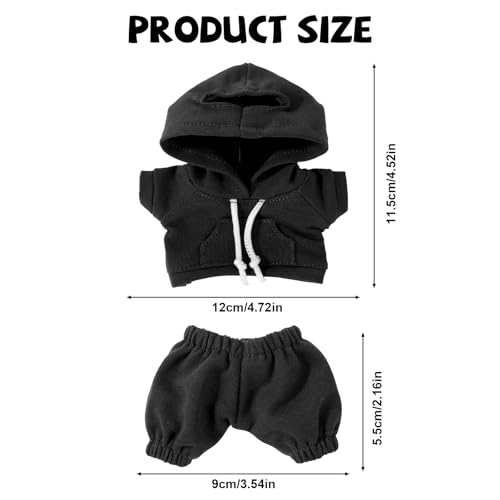 Image of 6.7 Inch Doll Clothes Set, Fun Fashion Doll Hoodies & Pants Cute Practical Costume Accessories for Figure Dressing (Dark Gray)