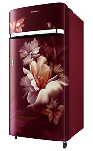 Image of Samsung 189L 5 Star Inverter Direct-Cool Single Door Refrigerator Appliance (RR21C2G25RZ /HL,Midnight Blossom Red)