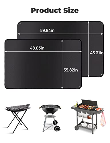 Yamagahome 36×43In Large Under Grill Mats For Outdoor Grill Deck Protector, Under Grill Mat & Fire Pit Mat, Square Fireproof Mat, Double-Sided Fireproof Bbq Grill Mat, Oil-Proof & Waterproof #TOP4