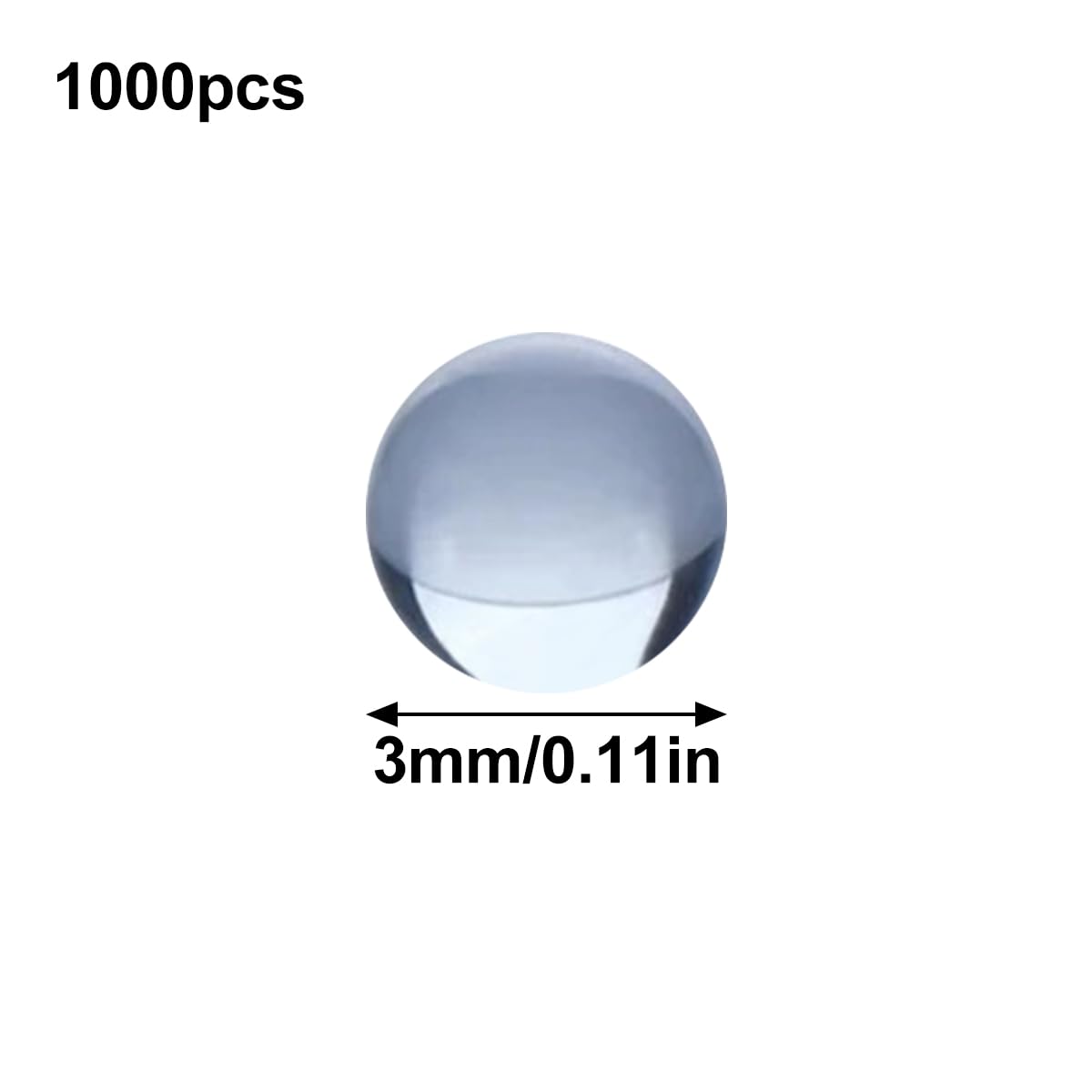 Lot de 1000 Pierres en Verre Transparent Anti-ébullition De 3 Mm, Perles en Verre Sodocalcique, Perles De Mélange De Peinture Transparentes, Pierres Bouillantes à Billes De Laboratoire