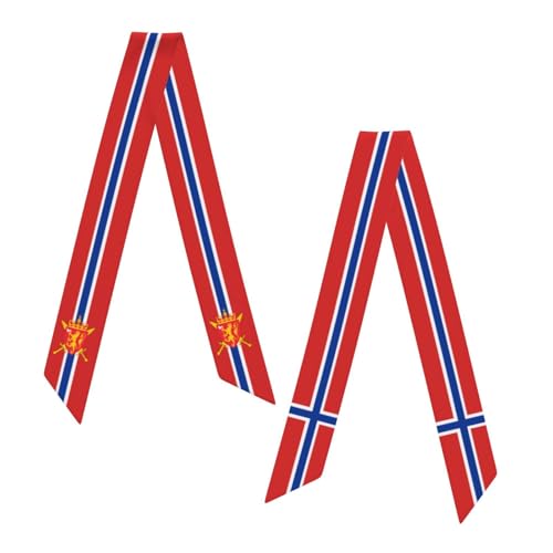 Norway Norwegian Flag Women's Fashion Neck Scarf Double Sided Silk Head Scarf Accessory Soft Lightweight Headband for Gift2