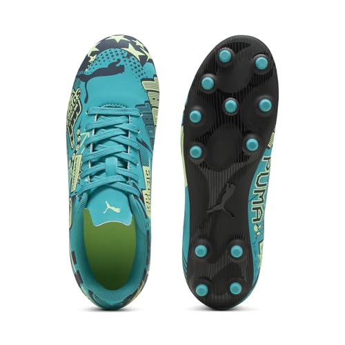 PUMA Unisex-Child Christian Pulisic Legacy Ultra Firm, Artificial Ground Soccer Cleats, Deep Aqua-Marine Blue-Speed Green AH25, 3, Big Kid by PUMA - Used condition - Image 5