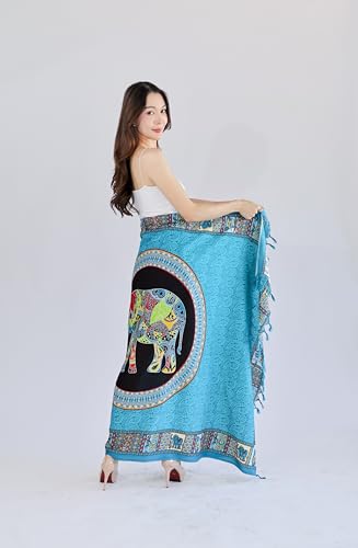 Elephant Print Sarong Wrap – One Size Beach Bath Swim Cover Up Pareo2