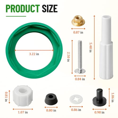 Image of 3'' Toilet Tank to Bowl Coupling Kit, Fit for American Standard Champion 4 | Toilet Parts AS738756-0070A, Repair Kit with Gasket, Bolts, Washers - Fixes Leaks, Universal for Most 3 inch Flush Valve Tanks